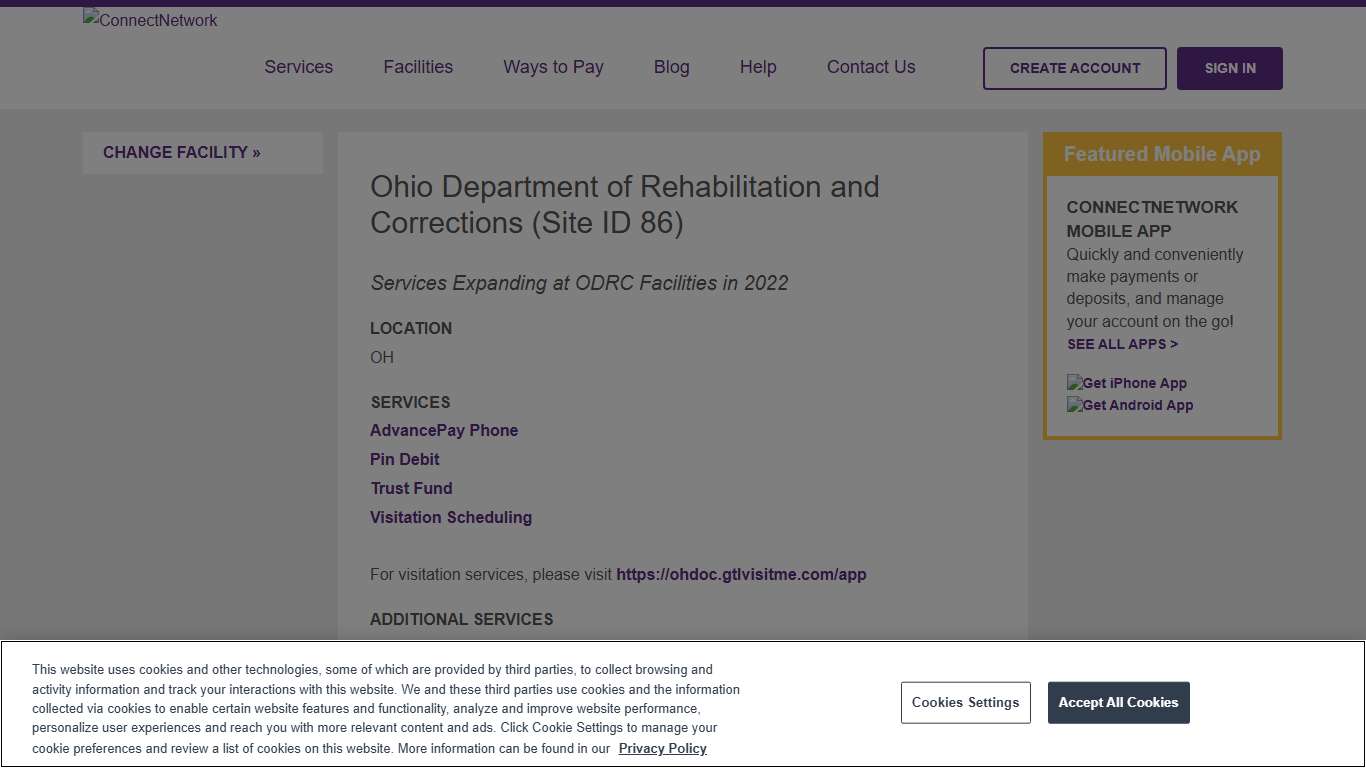 Ohio Department of Rehabilitation and Corrections ConnectNetwork
